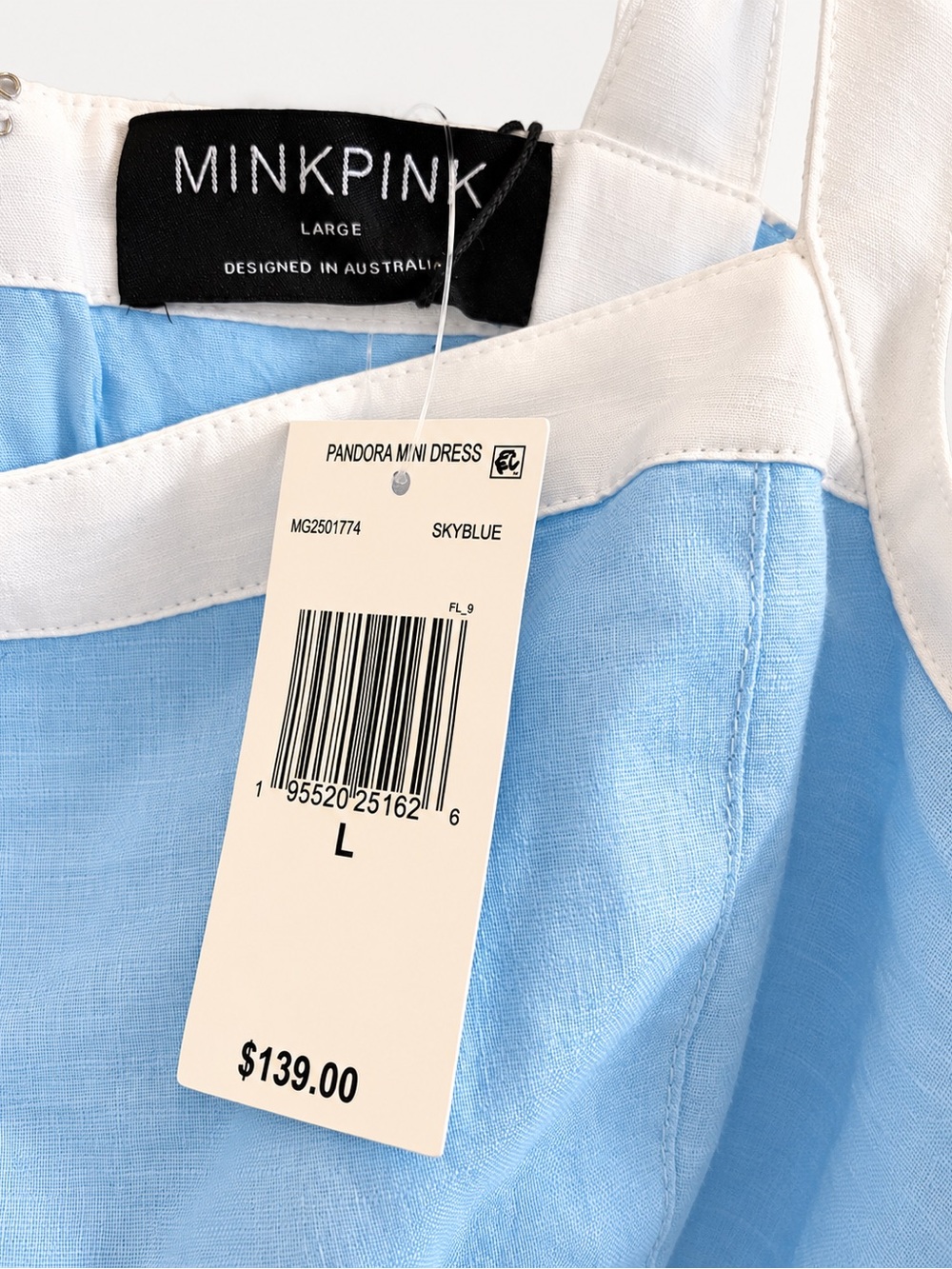 MINKPINK Sky Blue and White Cutout Mini Dress - Picture 2 of 5